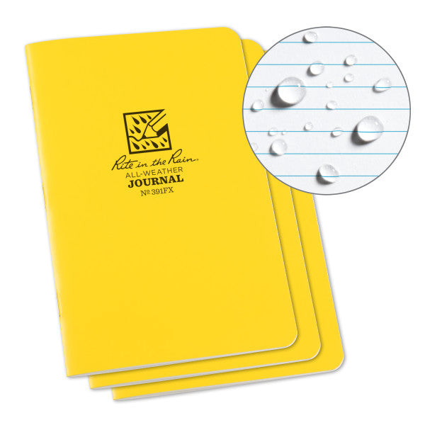 Stapled Notebook - Field Flex - Journal - Yellow - 3 Pack