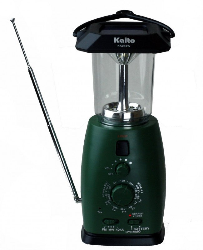 Kaito KA249W Multi-functional 4-way Powered LED Camping Lantern with AM/FM NOAA Weather Radio & Cell Phone Charger