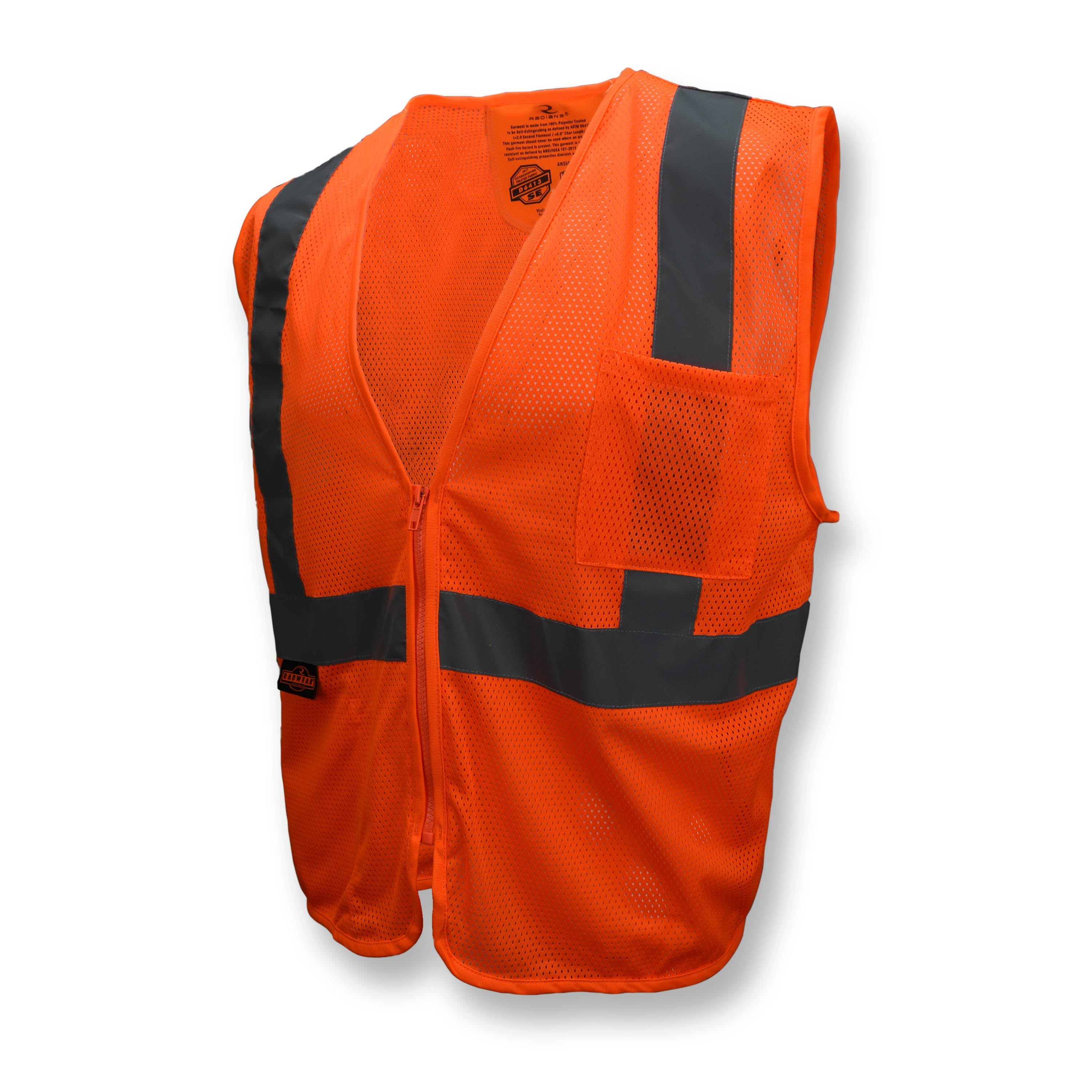 Radians SV25 Economy Class 2 Self-Extinguishing Mesh Safety Vest with Zipper