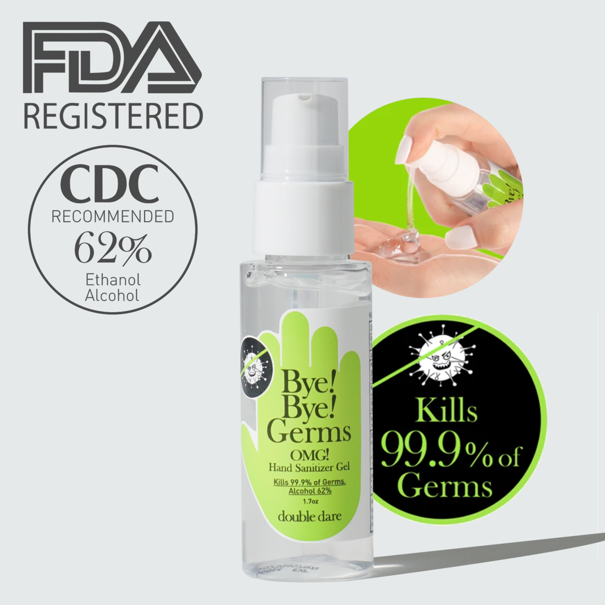 Bye! Bye! Germs OMG! Hand Sanitizer Ge 50ml/ 1.7oz