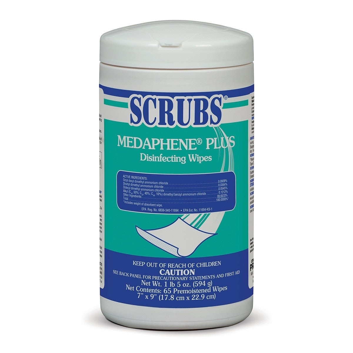 SCRUBS - Medaphene Plus Wipes - 65 Wipes