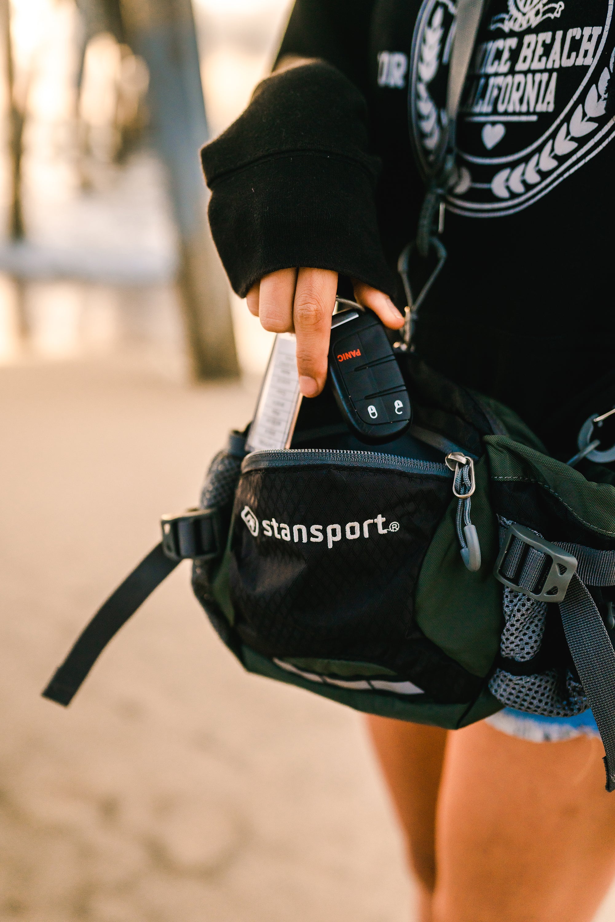 Waist/Shoulder Pack W/Bottle Holder - Black - 5 Liter