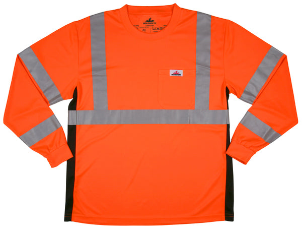 MCR Safety LS Tshirt,CL3,Birdseye,Oran L L