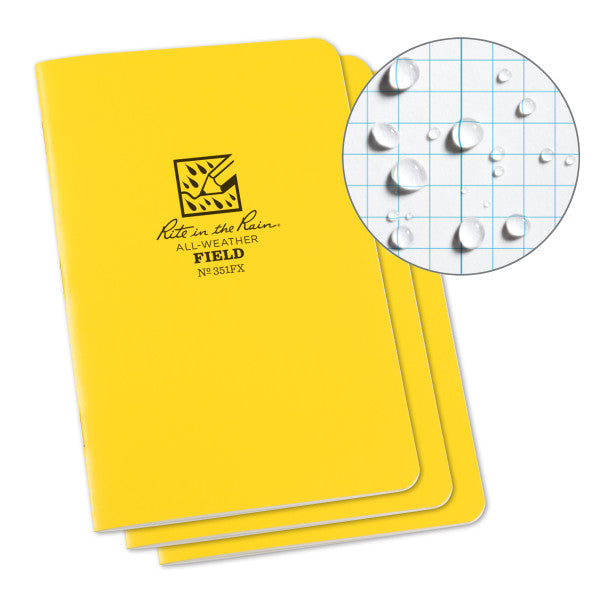 Stapled Notebook - Field Flex - Field - Yellow - 3 Pack