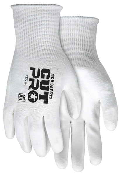 MCR Safety 15 Gauge White HPPE+Glass Fiber,White PU