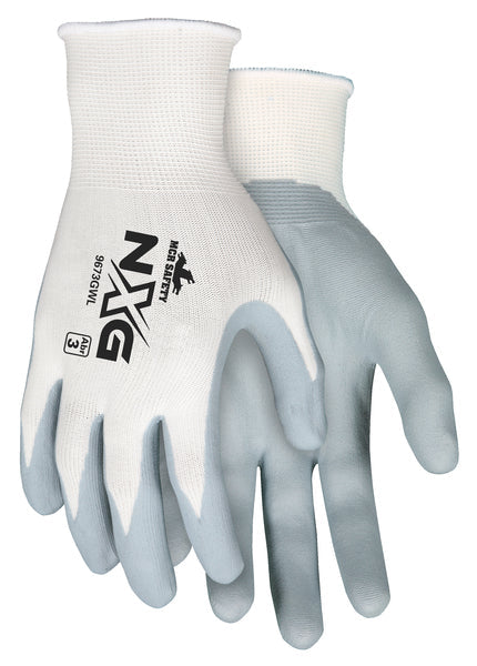 MCR Safety White Shell/Gray Nitrile Coat L