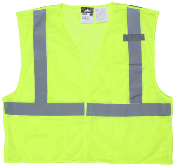MCR Safety Class 2, Lime Poly Vest, LF