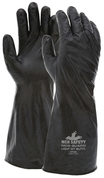 MCR Safety Unsupported Butyl Glove,14" 5 Mil L