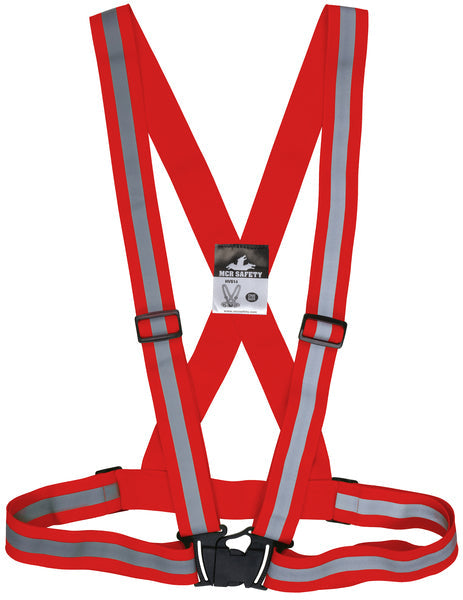 MCR Safety Hi Vis Red Elastic Suspenders