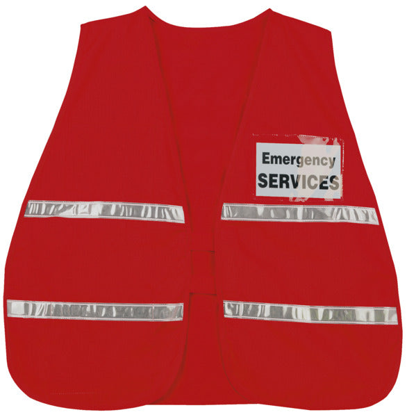 MCR Safety Incident Vest, Red, White Reflective
