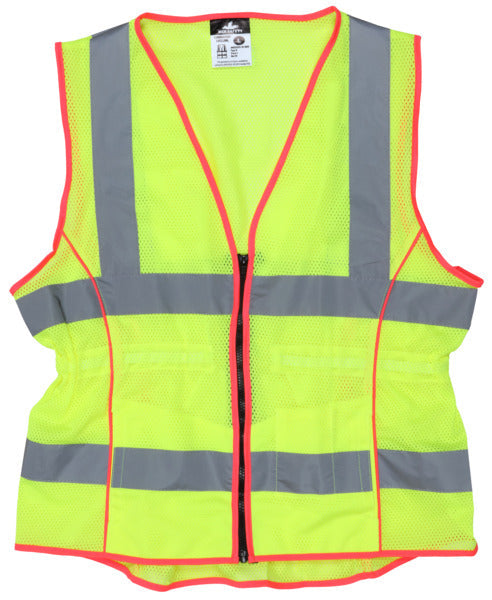 MCR Safety Ladies,CL 2 Vest,Mesh,Lime L