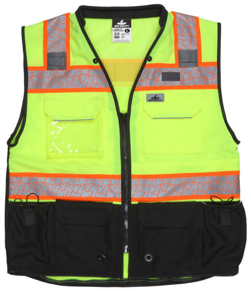 MCR Safety Lime,Class2,Solid Front, Mesh Back L