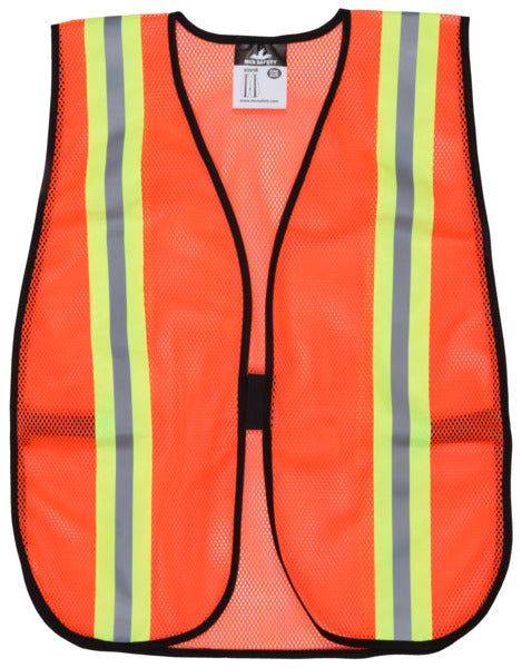MCR Safety Poly, Mesh Safety Vest, 2 Lime/Silver St