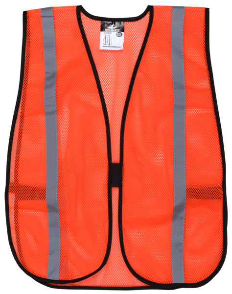 MCR Safety Poly, Mesh Safety Vest, 1 Silver Stripe,