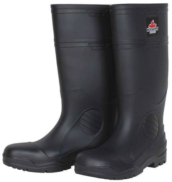 MCR Safety 16" PVC Econ Boot,Mens,Steel Toe,Blk 10