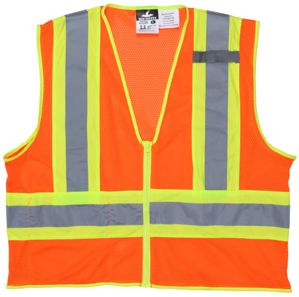 MCR Safety Mesh Safety Vest, LF, 4 1/2" Ref X2