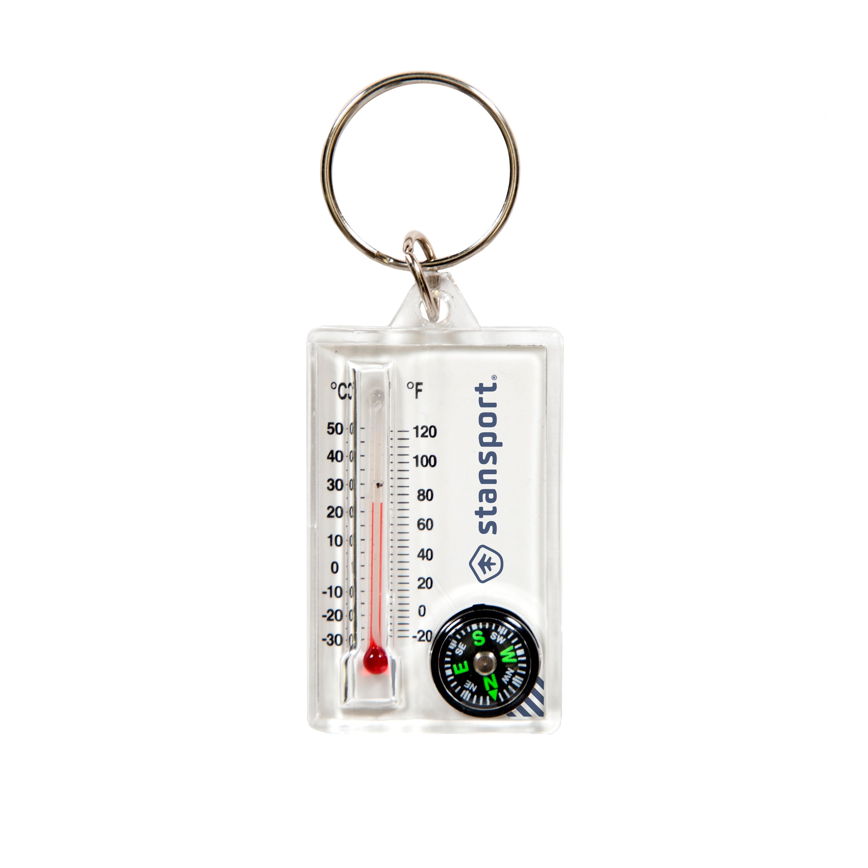 Zipper Pull Thermometer And Compass