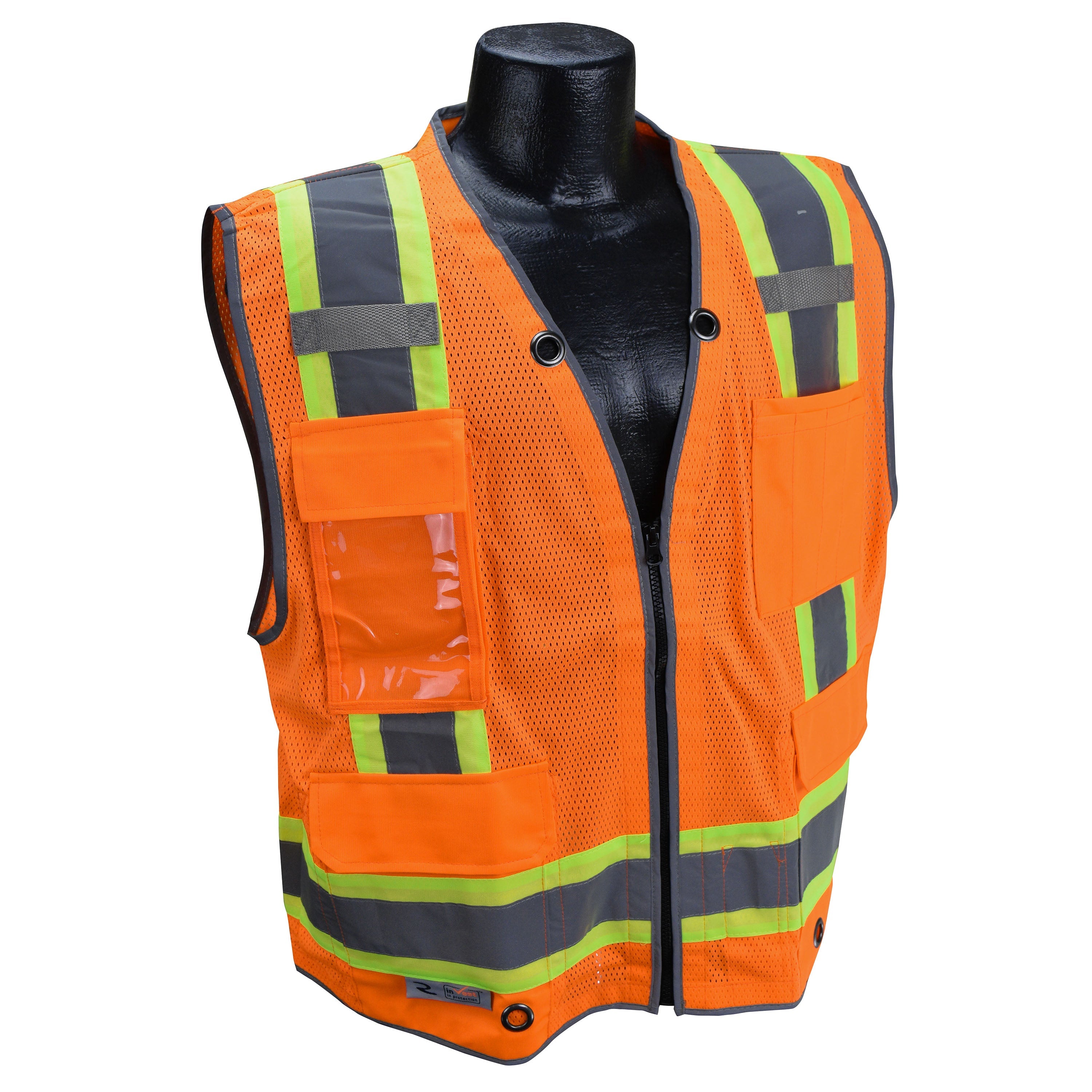 Radians SV6H Type R Class 2 Heavy Duty Two Tone Mesh Surveyor Vest with Solid Pockets