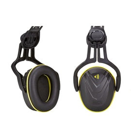 MSA Black/Yellow HDPE V-Gard® Cap Mounted Hearing Protection For Slotted Hard Hat Welding Helmets