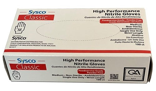 Sysco Classic High Performance Nitrile Powder Gloves