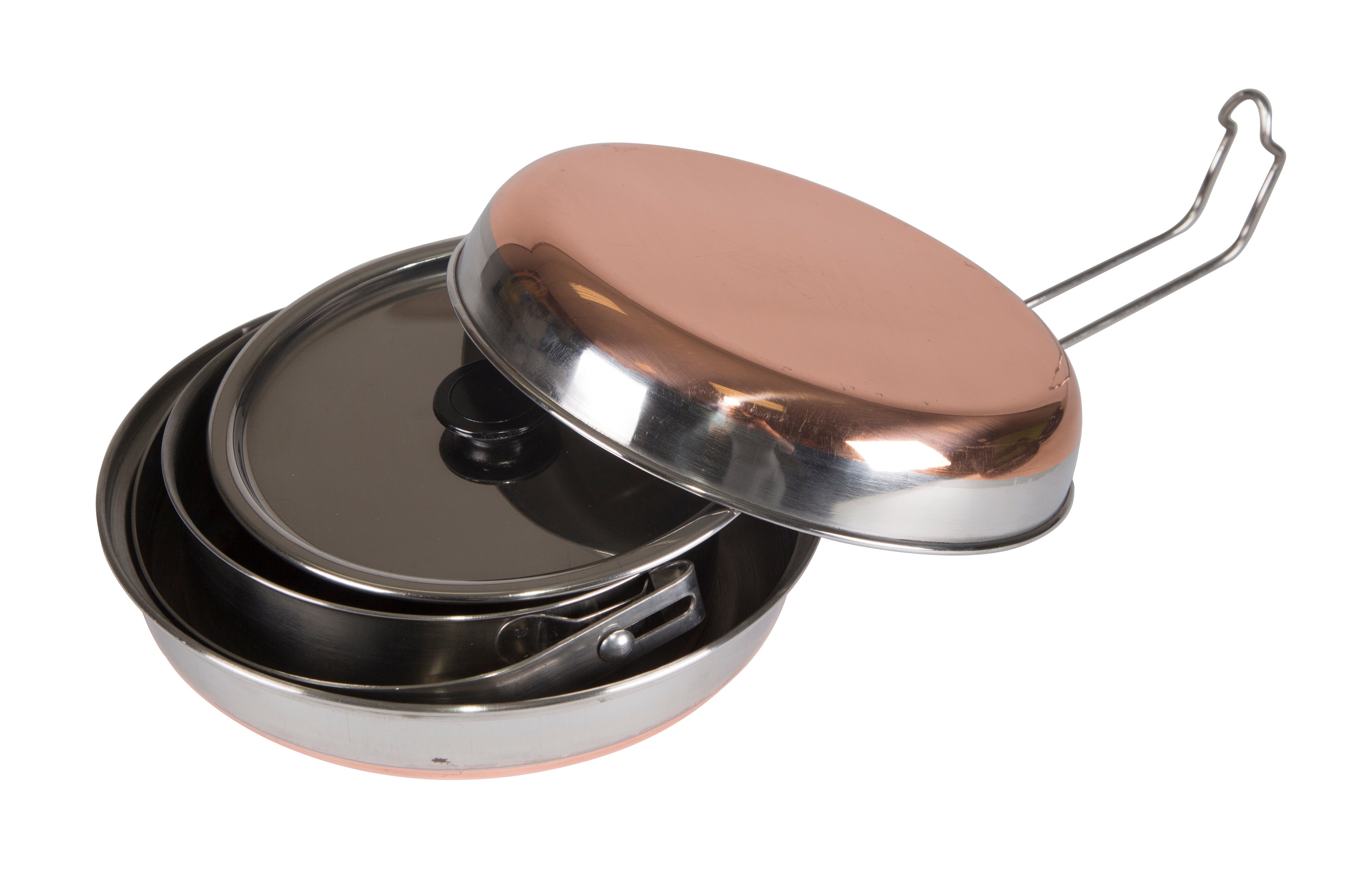 Stainless Steel Mess Kit - 1 Pan, 1 Saucepan, 1 Plate