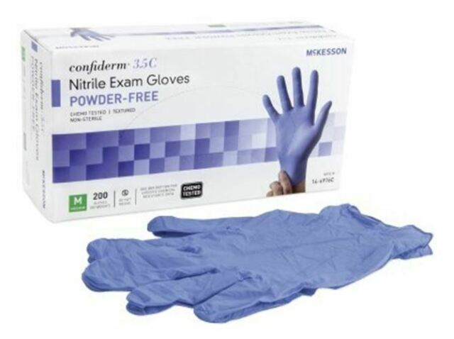 Mckesson Comfiderm Exam Glove 3.5C NonSterile Nitrile Standard Cuff Length Textured Fingertip (200 per box)