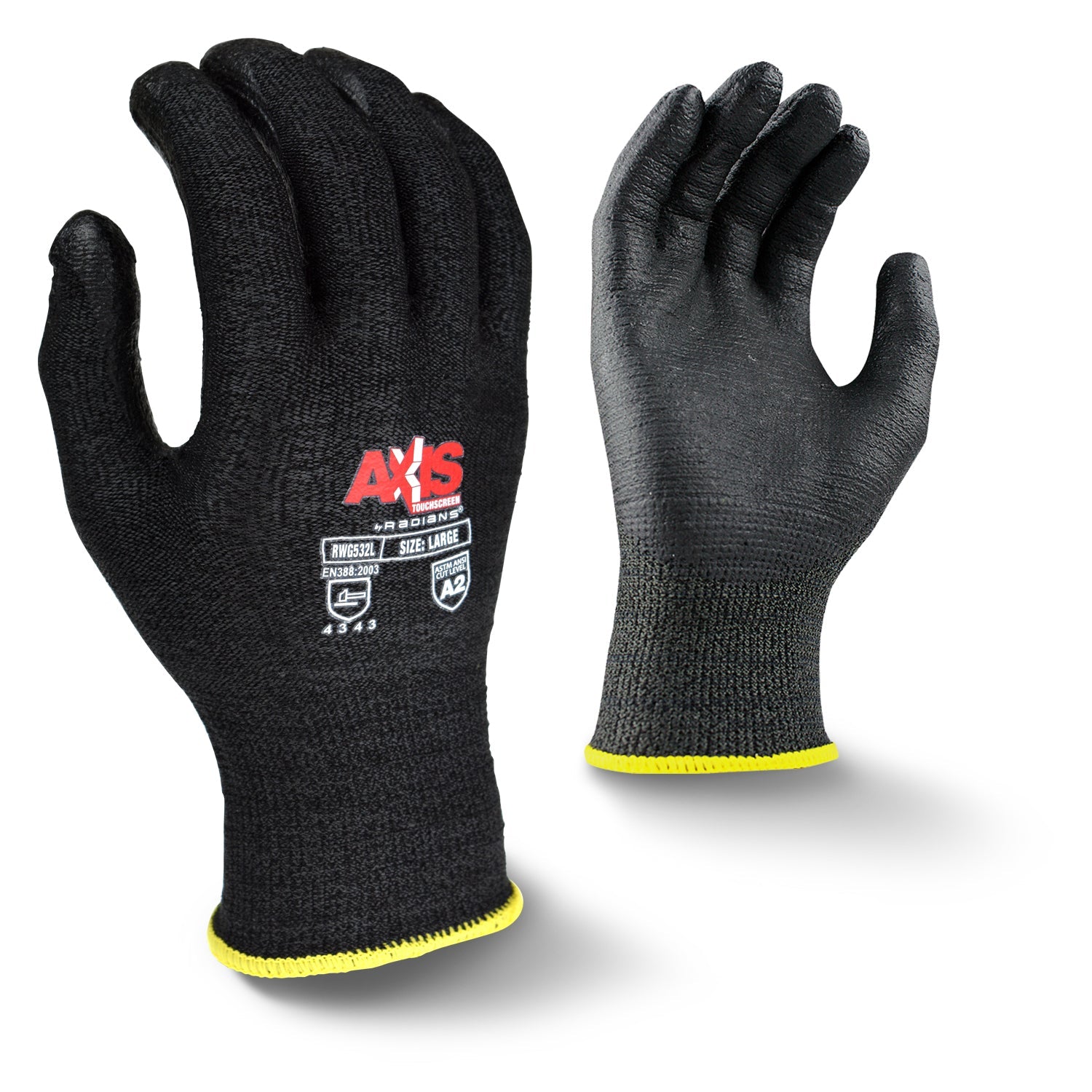 Radians RWG532 AXIS™ Cut Protection Level A2 Touchscreen Work Glove