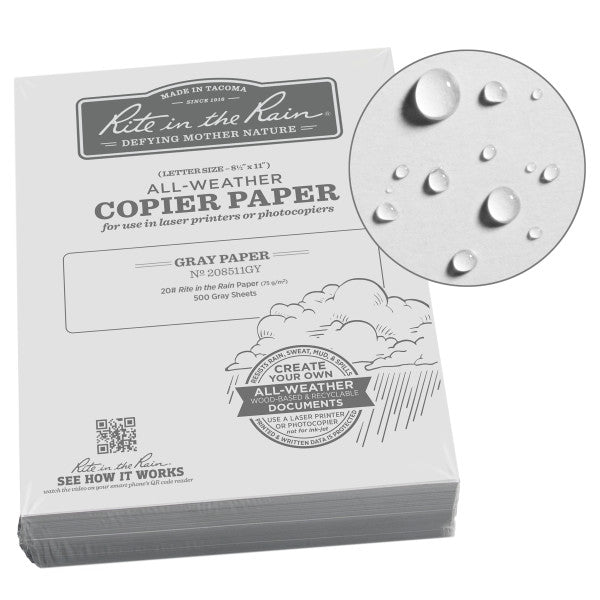 Copier Paper - 20# Bond - Gray - 8.5 X 11 - 500 Sheets
