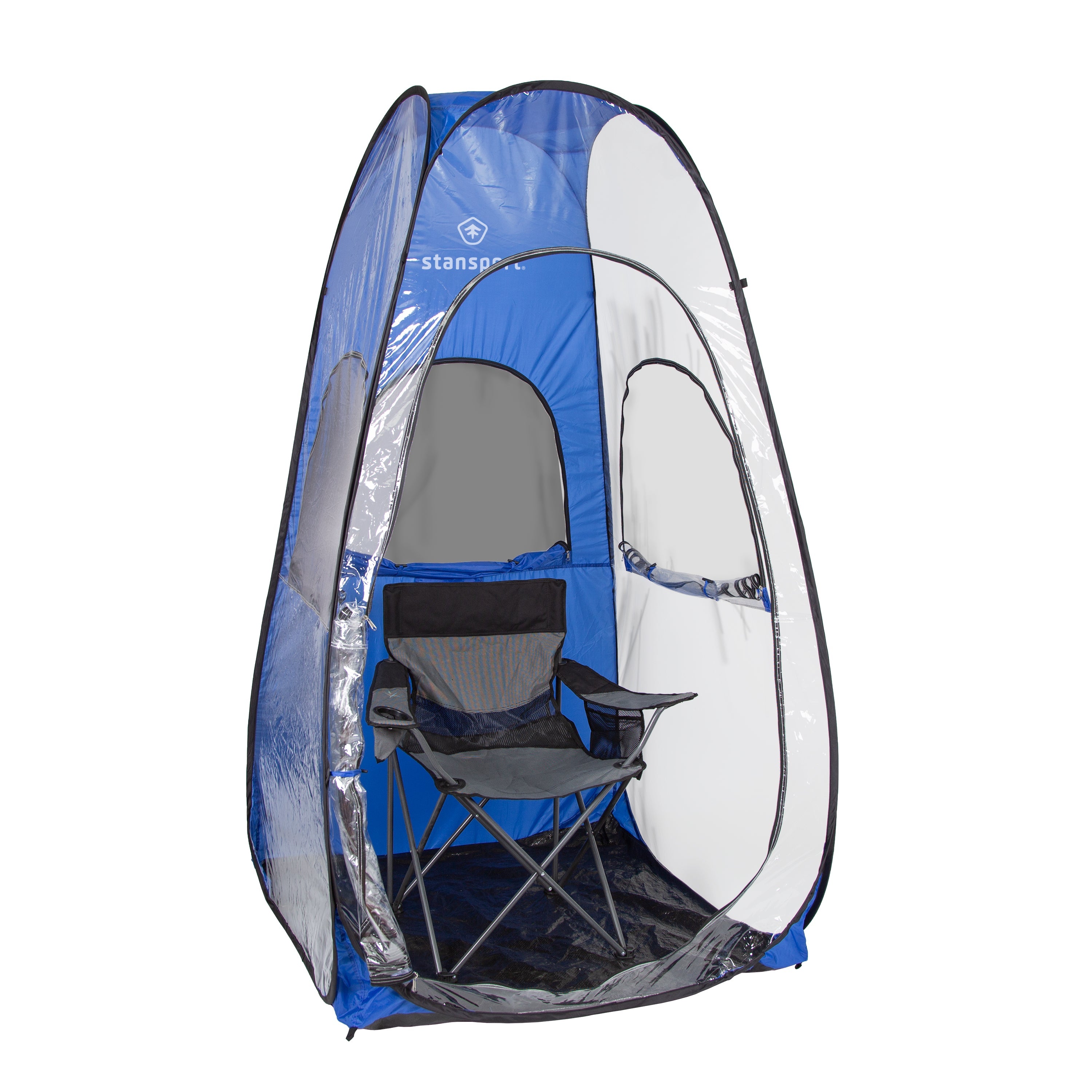 All Weather Pop Up Shelter - Clear / Blue