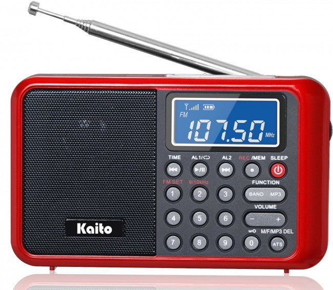 Kaito KA108 Super Sound quality AM FM Shortwave Radio with MP3 Player and Radio Recorder, Radio Time Schedule Recorder,Alarm Clock+ More