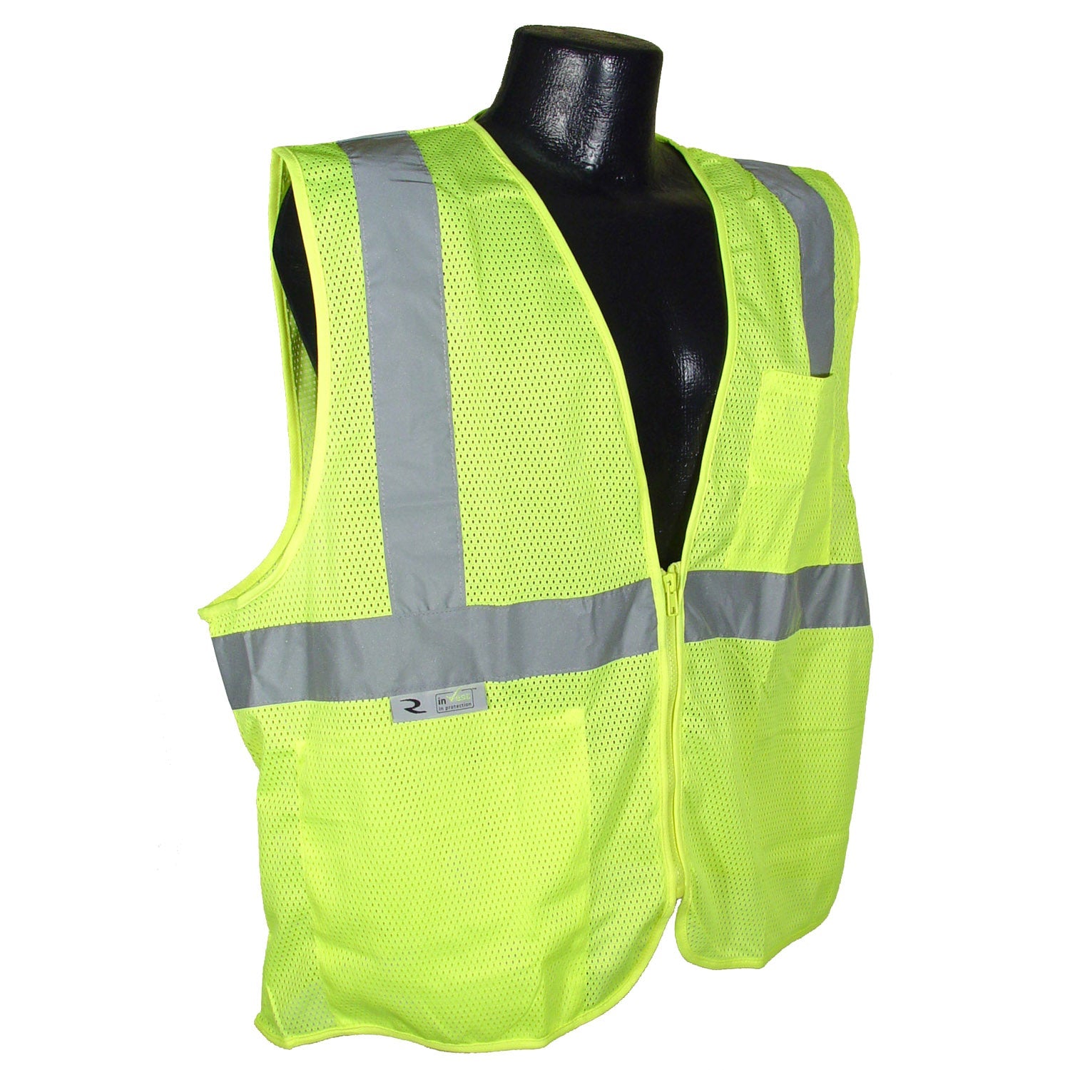 Radians SV2ZGM Economy Type R Class 2 Mesh Safety Vest with Zipper - Yellow/Lime