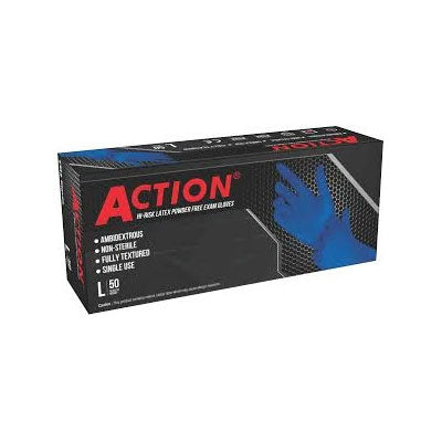 Shamrock Action Series - 15 MIL  Powder-Free Latex Examination Gloves (Box of 50) Small