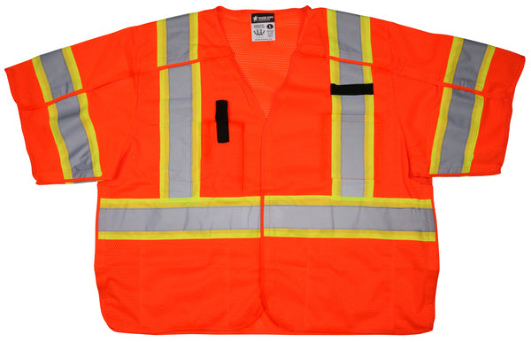 MCR Safety Class 3, Surveyor, FL Orange,Silv/Lime X