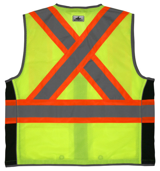 MCR Safety CSA, Surveyor, Lime,Silv/Orange X4
