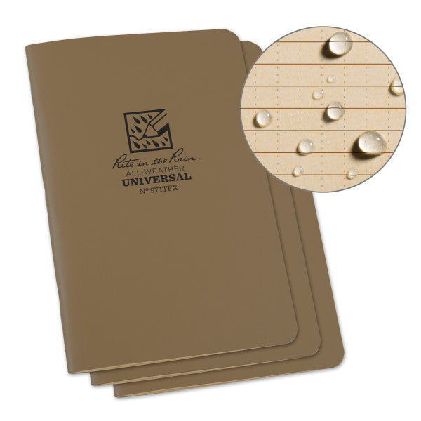 Stapled Notebook - Field Flex - Universal - Tan - 3 Pack