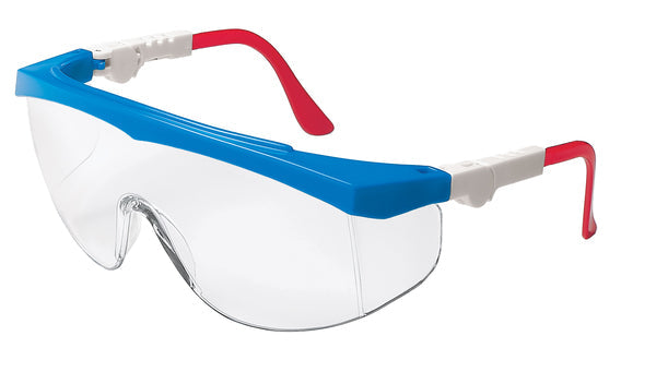 MCR Safety TK1 Blue/White/Red Frame, Clear UV-AF