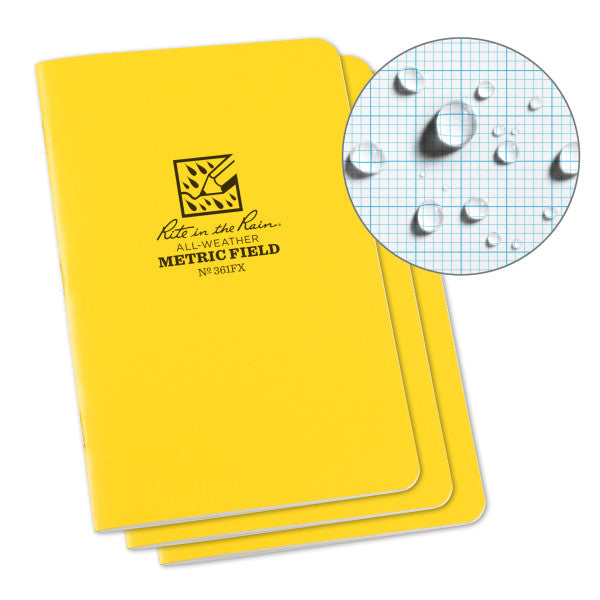 Stapled Notebook - Field Flex - Metric Field - Yellow - 3 Pack