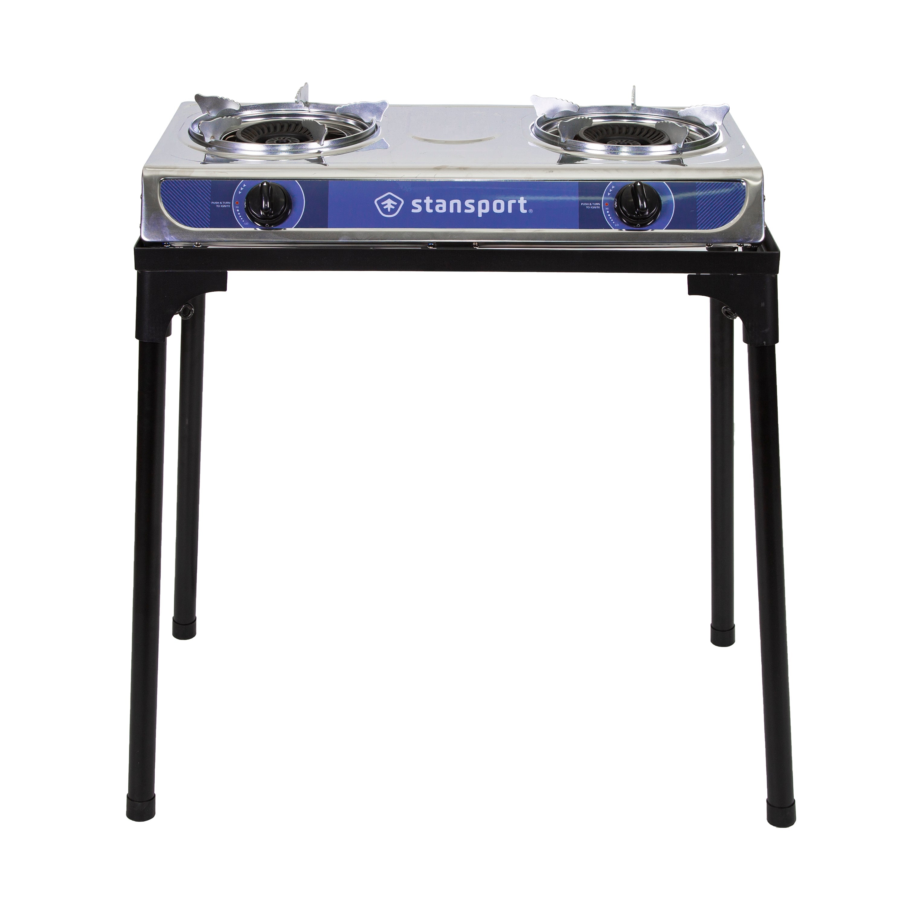 Stainless Steel 2 Burner Stove With Stand