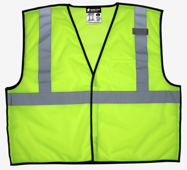 MCR Safety Class 2,Tear-Away,Economy Vest,Lime X3