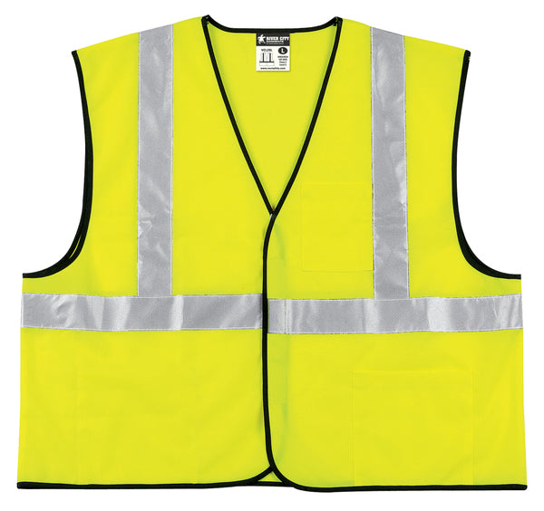 MCR Safety Class 2,Econ Vest,Solid,Lime,LF X2