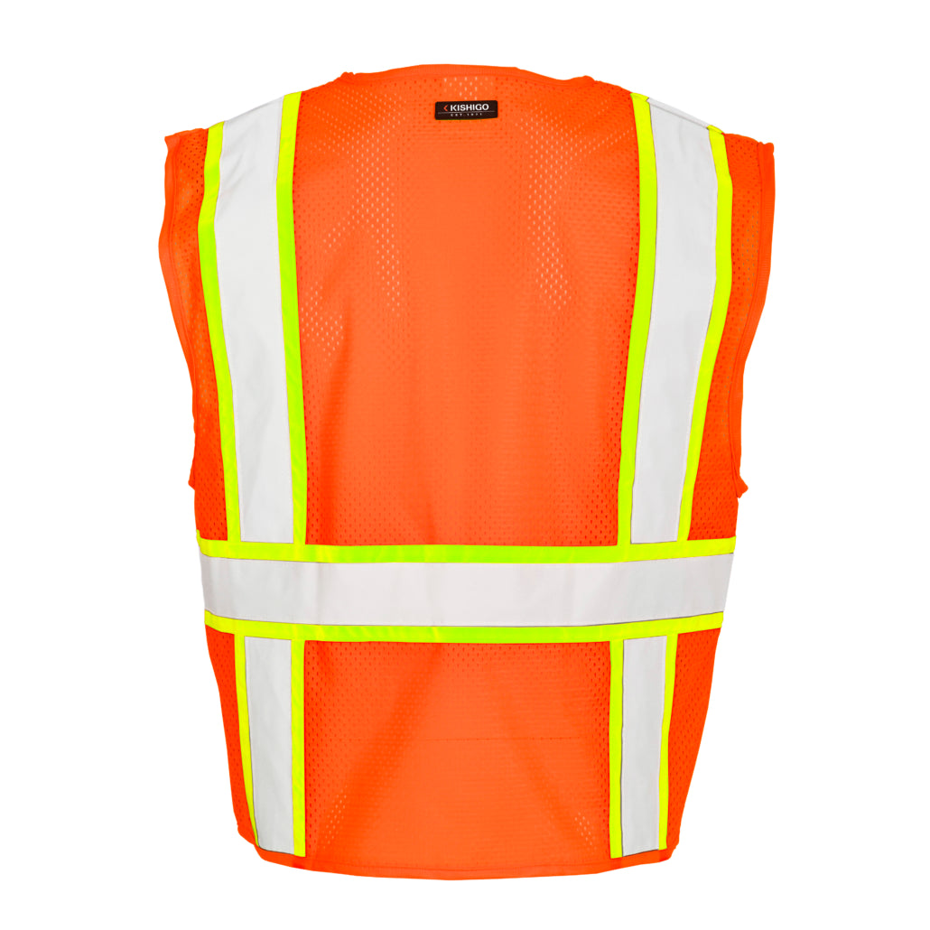 Kishigo 1163/ 1164 Solid Front Mesh Back Safety Vest