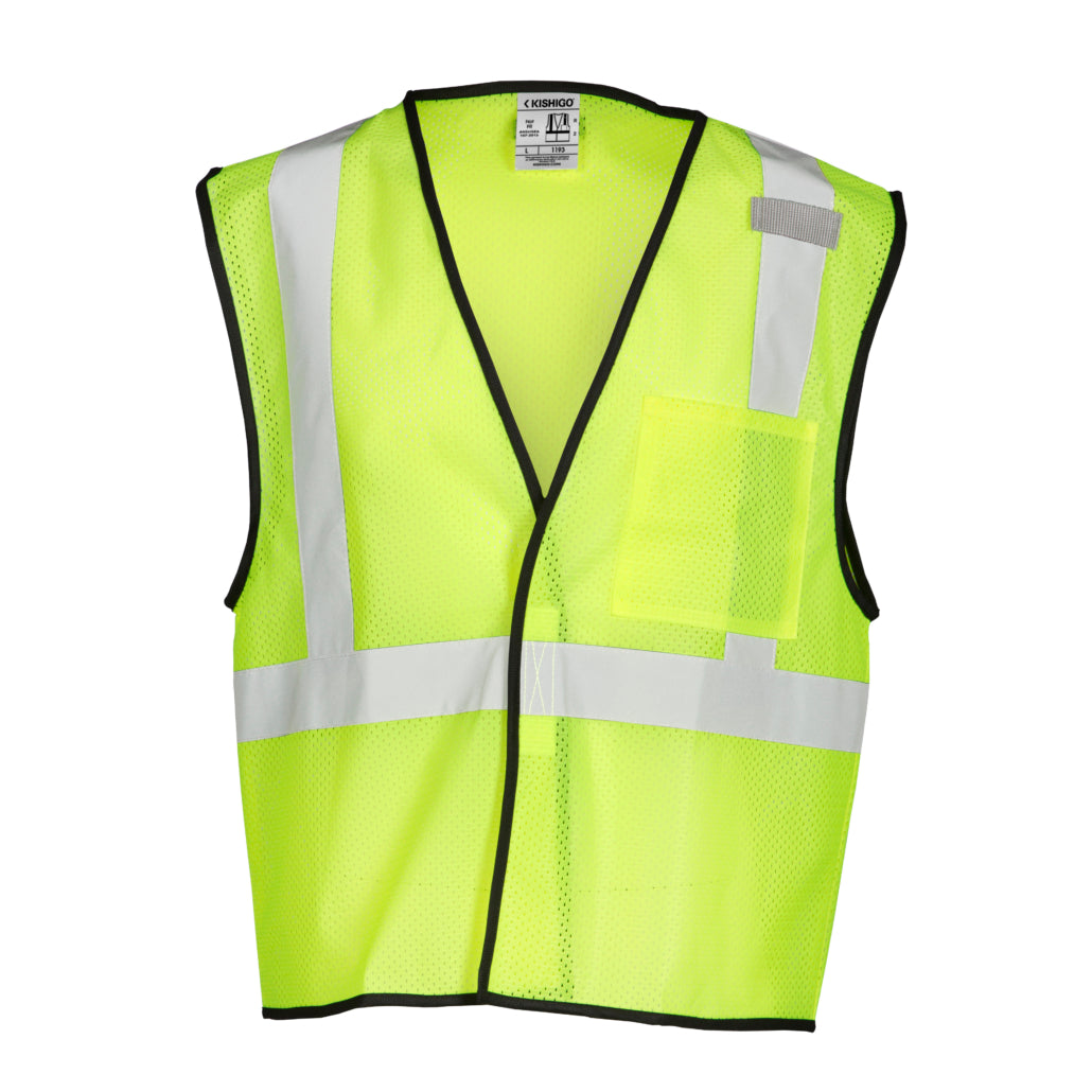 Kishigo Single Pocket Hook & Loop Mesh Vest