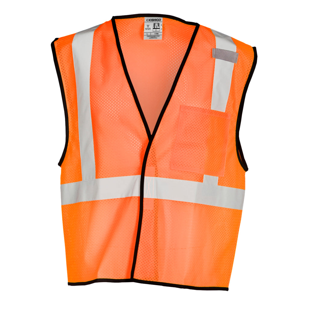 Kishigo Single Pocket Hook & Loop Mesh Vest
