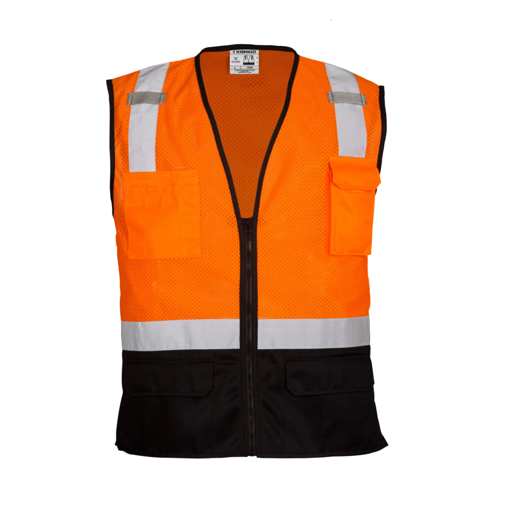Kishigo Black Bottom Mesh Vest