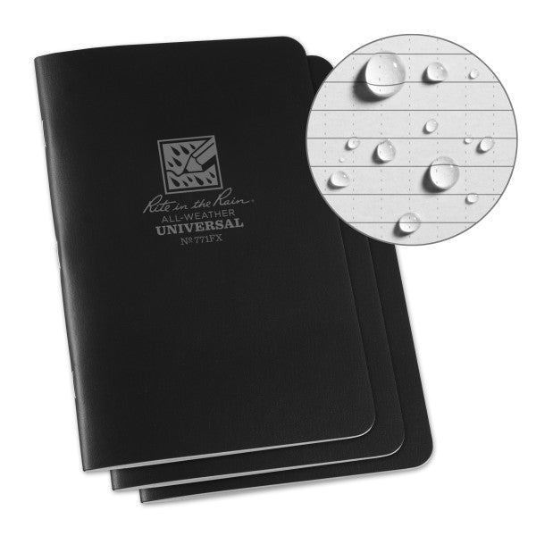 Stapled Notebook - Field Flex - Universal - Black - 3 Pack