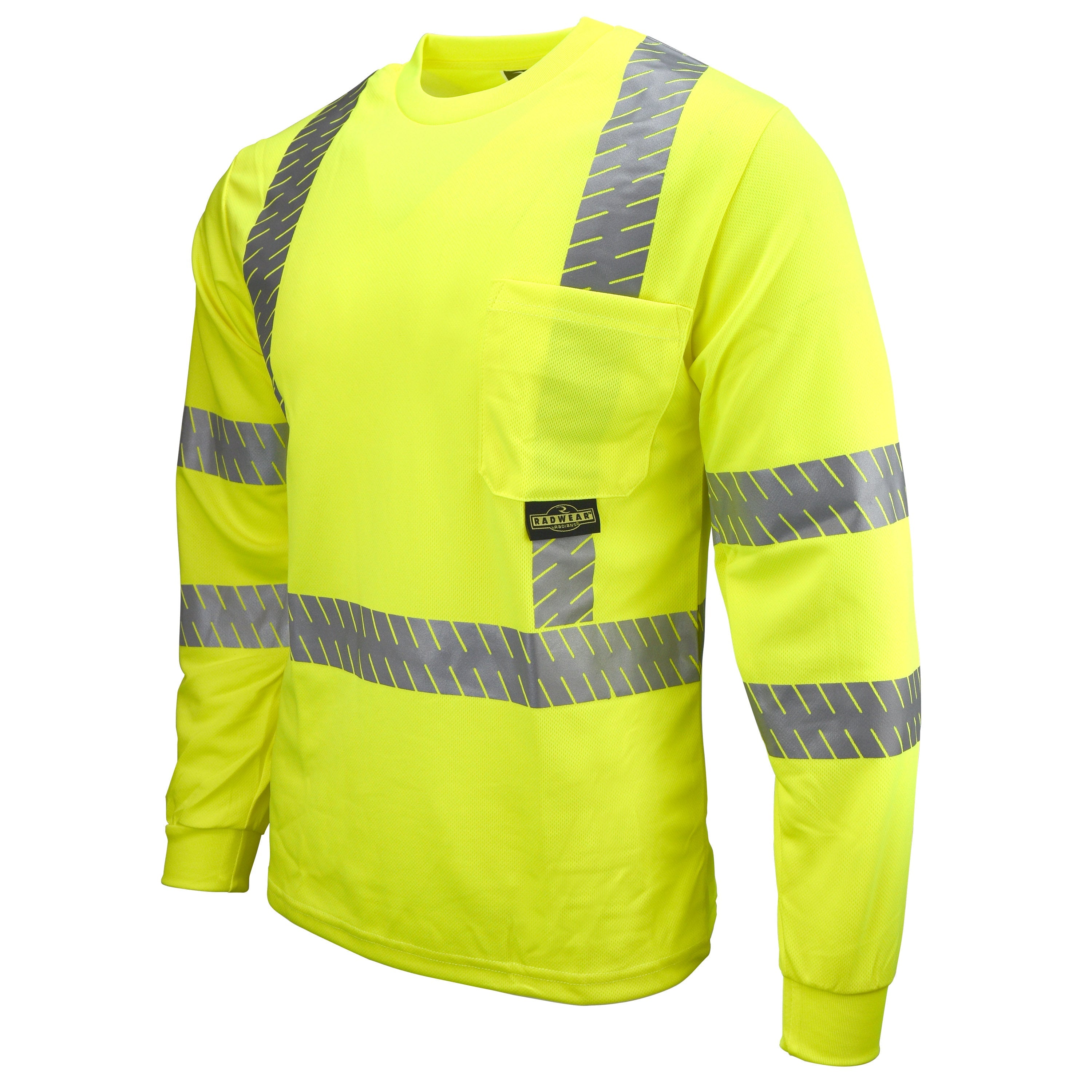 Radians ST24-3 Class 3 High Visibility Long Sleeve Safety T-Shirt with Rad-Shade® UV Protection